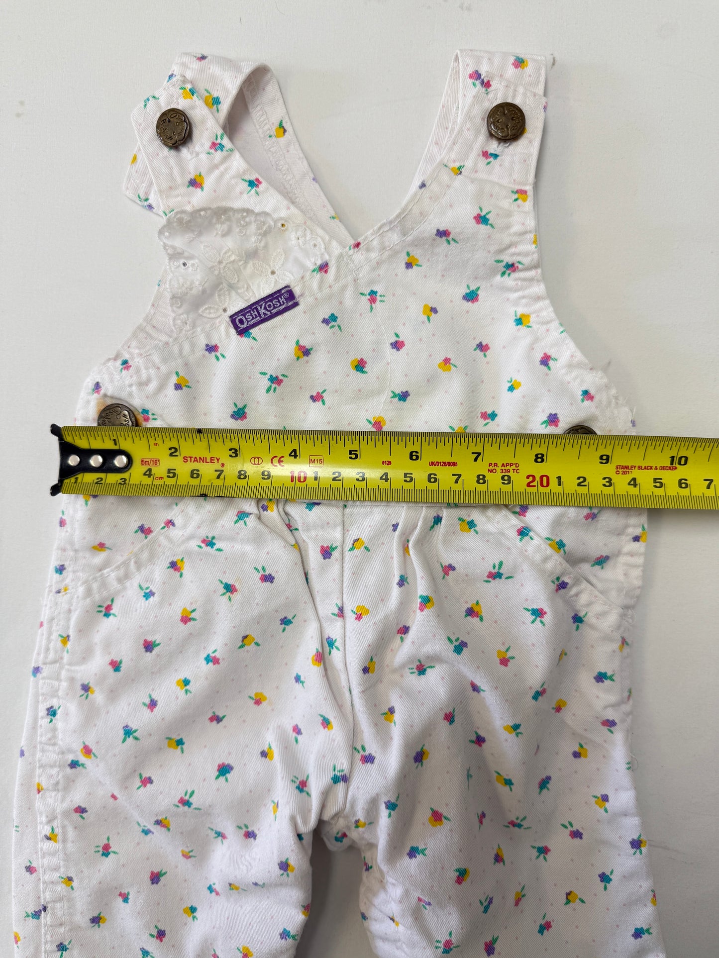 90s Kids Infant Baby Vintage Oshkosh Bgosh Floral AOP Longsleeve Shirt and Overall 2pc Set / 0m 3m / Made in USA