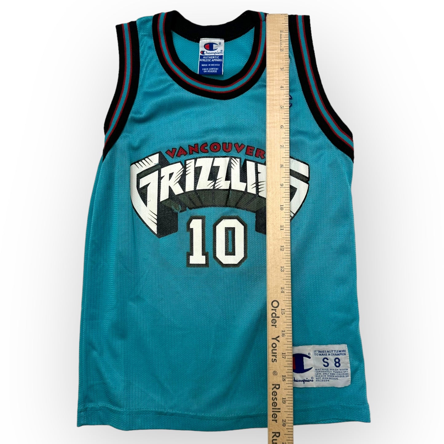 90s VTG Kids Champion Grizzlies #10 Bibby Basketball Jersey S(8)