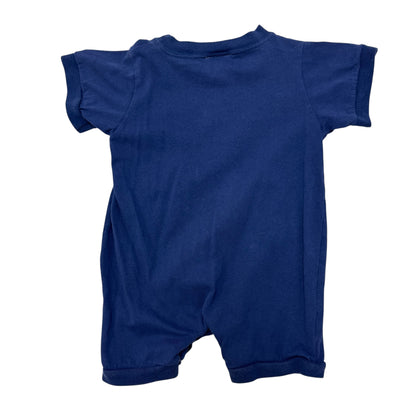 90s Kids Toddler Vintage Nike 100% Cotton Blue Short Sleeve Born 2 Play Onesie Romper 24m