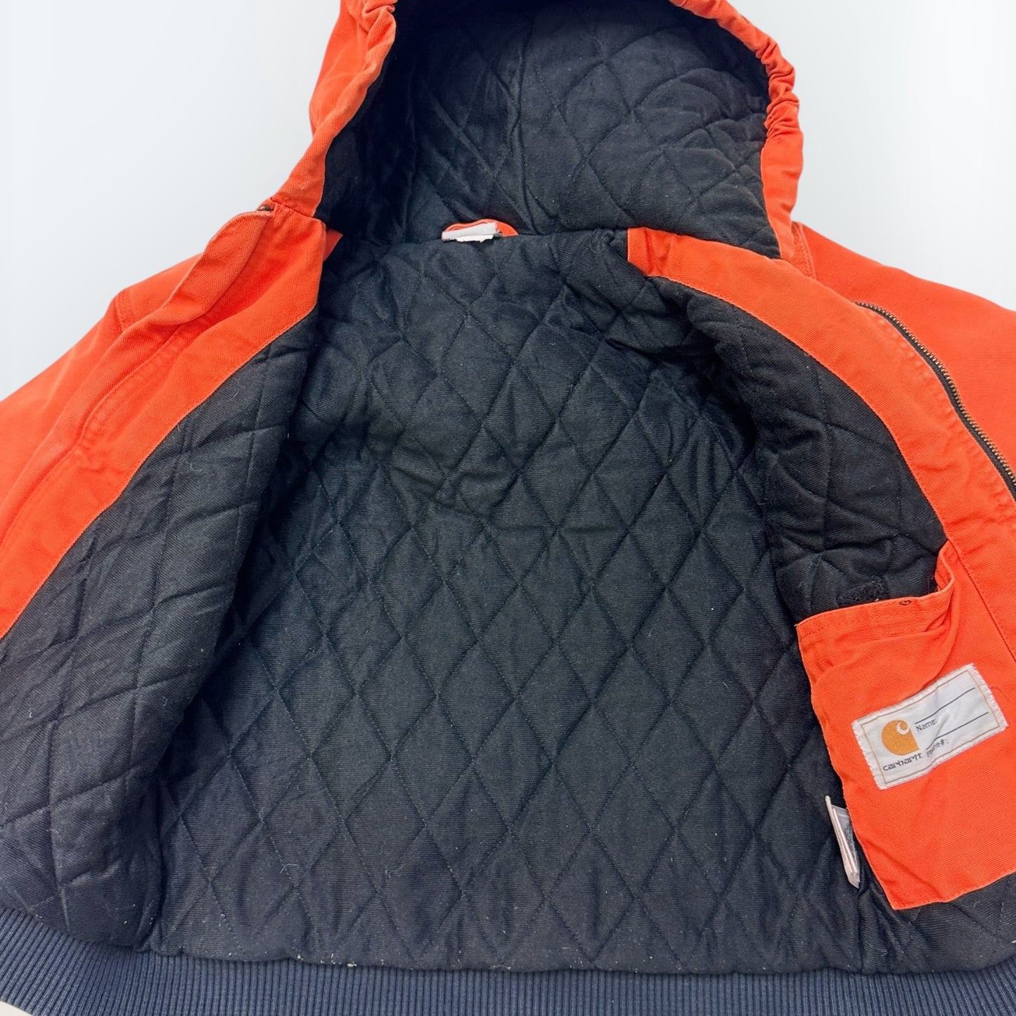 Kids Vintage Rare Color Carhartt Active Orange Safety Zip Lined Heavy Jacket S 7Y 8Y