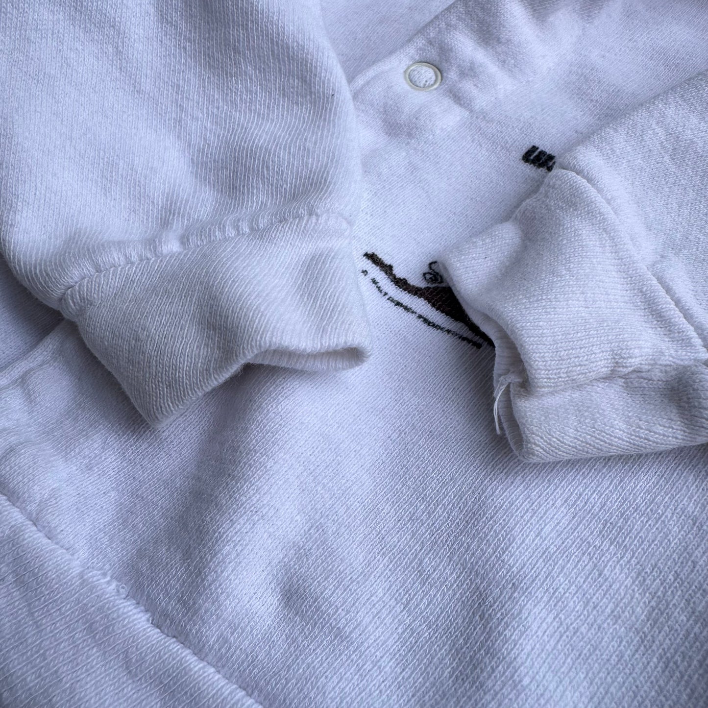 70s 80s Baby Vintage Walt Disney World Pooh Snap White Long Sleeve Sweatshirt With Hood 6m 9m 12m