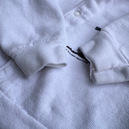 70s 80s Baby Vintage Walt Disney World Pooh Snap White Long Sleeve Sweatshirt With Hood 6m 9m 12m