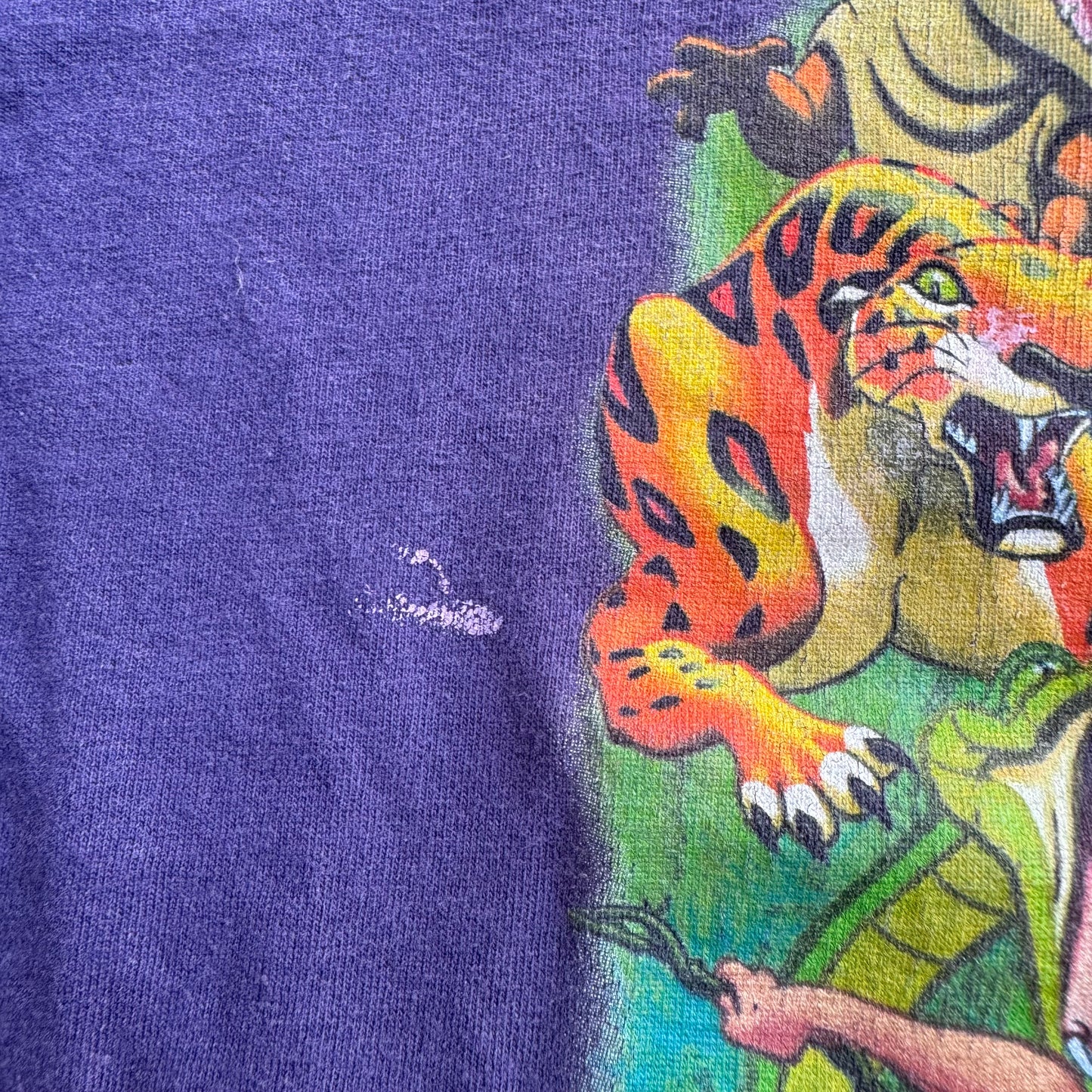 90s Kids Vintage Disney Tarzan Faded Purple 100 % Cotton T-Shirt 7Y 8Y 9Y Tiny Adult