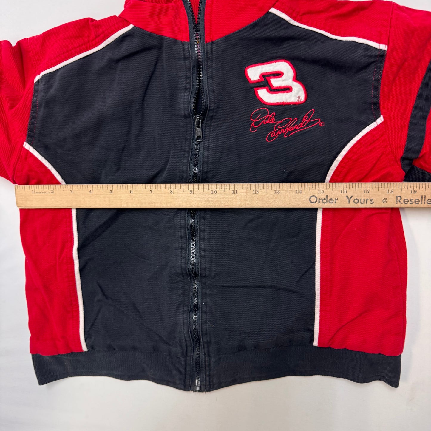 Kids Racing Zip Jacket Black Red Dale Earnhardt Intimidator M 7Y 8Y 9Y