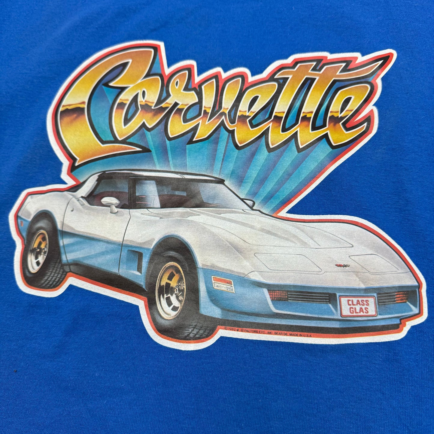 80s Kids Corvette Screen Stars T-shirt Size 14/16Y Baby Tee