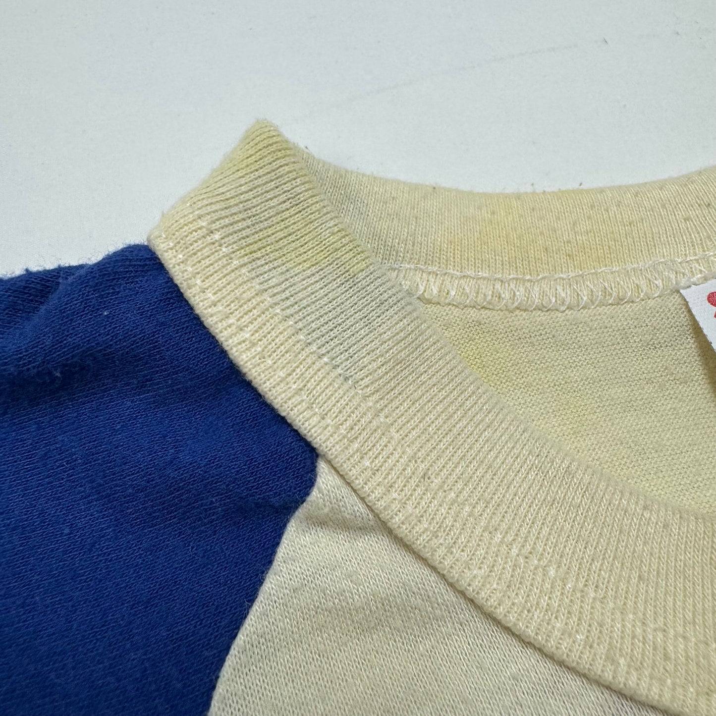 1977 Kids Baby Vintage Marvel The Amazing Spiderman Double Sided Raglan Light Yellow 3/4 Sleeve Single Stitch T-Shirt 2T 3T Made in USA