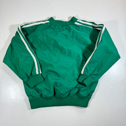 90s Kids Vintage Adidas Light Weight Green Lined Windbreaker Jacket Sweatshirt Big Logo M 5Y