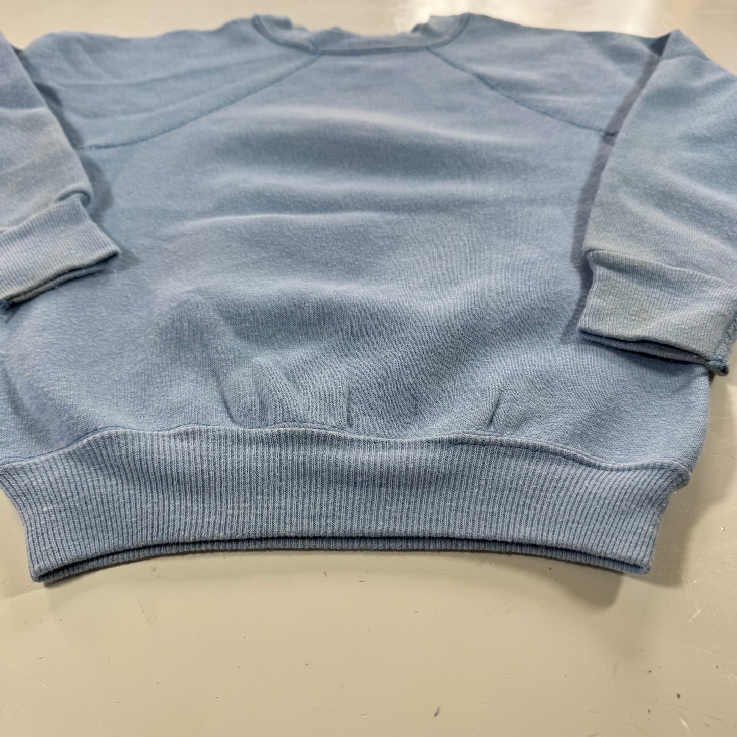 80s Kids Vintage Disney Mickey Mouse Light Blue Pullover Crew Sweatshirt M 6Y 7Y 8Y Made in USA