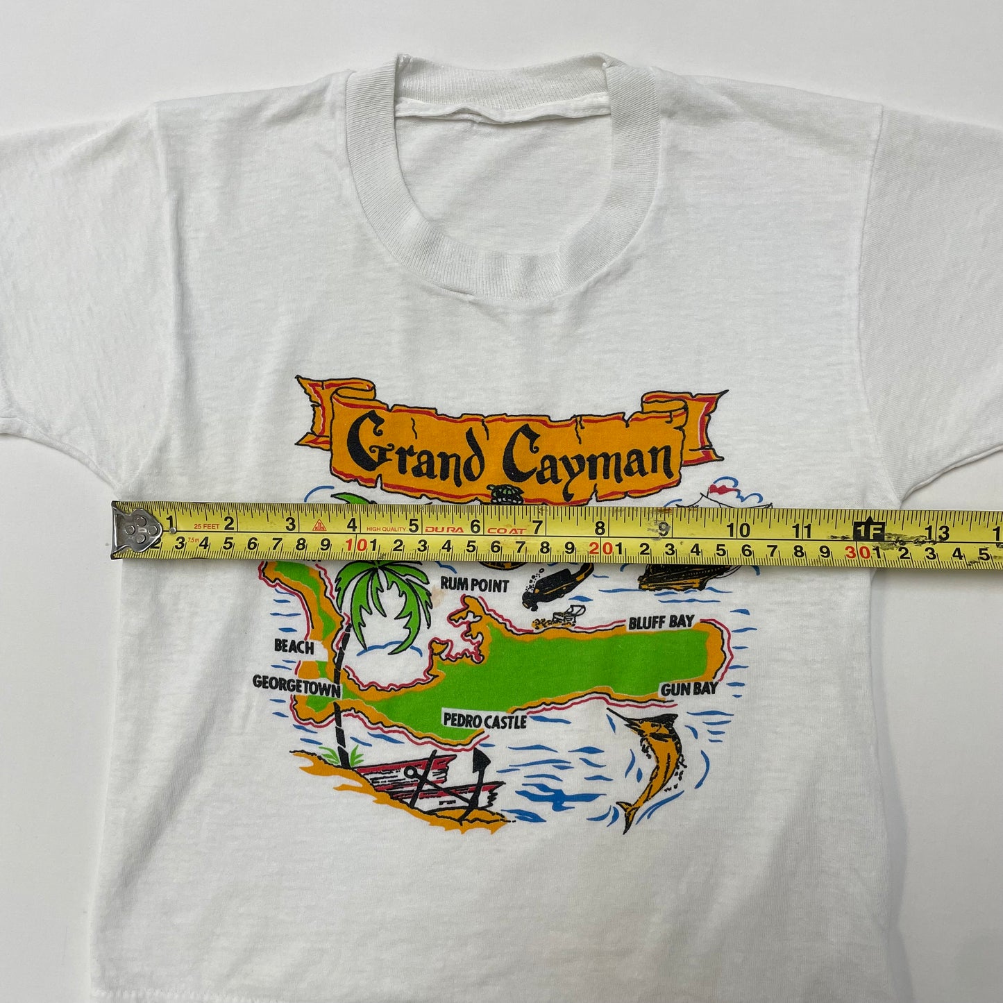 80s 90s Kids Toddler Vintage Grand Cayman, Cayman Islands Geologic Map Souvenir Tshirt / 3y 4y 5y