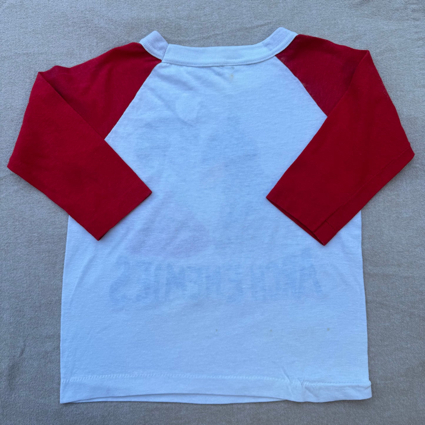 80s Kids Vintage DC Comics Batman Joker Arch Enemies Raglan 3/4 Sleeve White/Red Shirt 7Y 8Y Made in USA