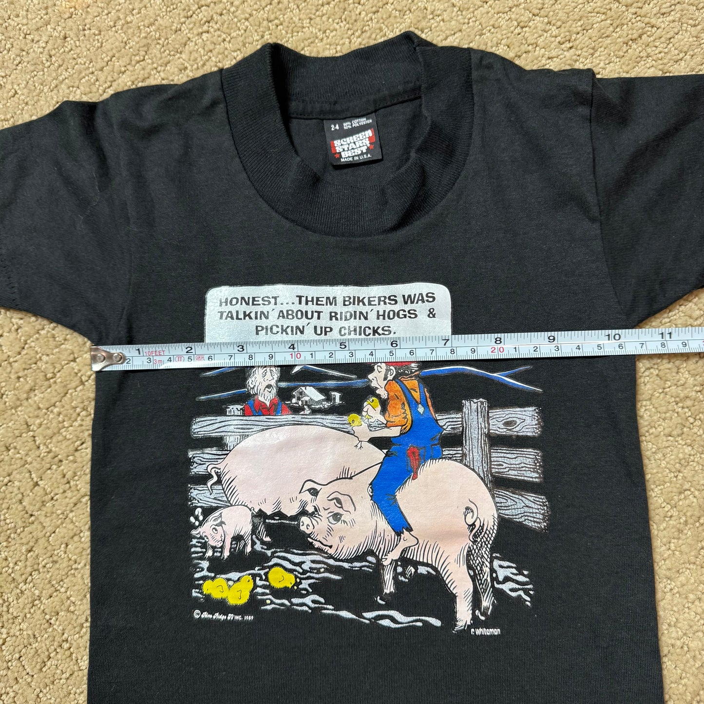 80s Kids Toddler Vintage Finny Graphic Print Screen Stars Best Black Single Stitch Short Sleeve T-Shirt 2T 3T 4Y Made in USA