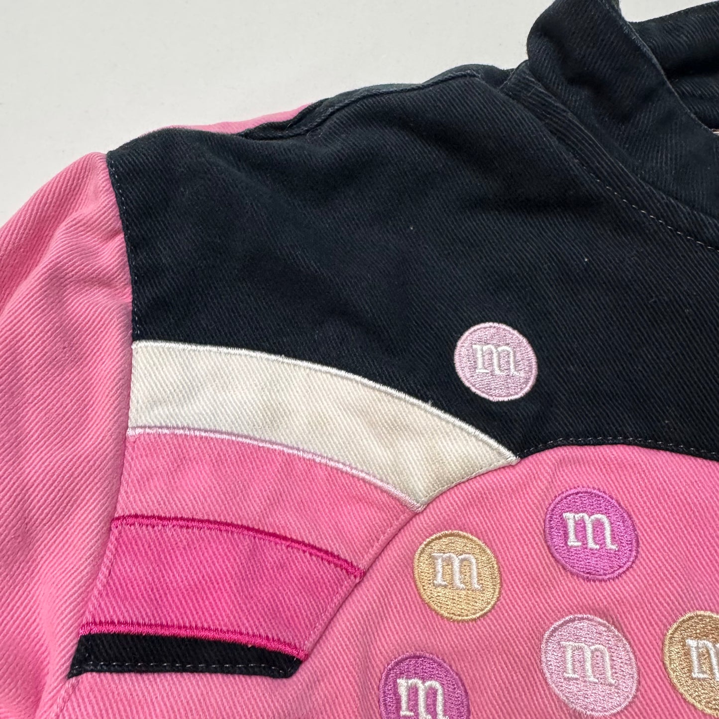 Kids M&M Racing Snap Pink Black Jacket 8Y 9Y 10Y