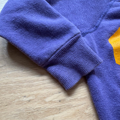 70s 80s Kids Toddler Vintage Purple Long Sleeve Crew Pullover Yellow 81 Print Front and Back and Sleeves 2T 3T 4T