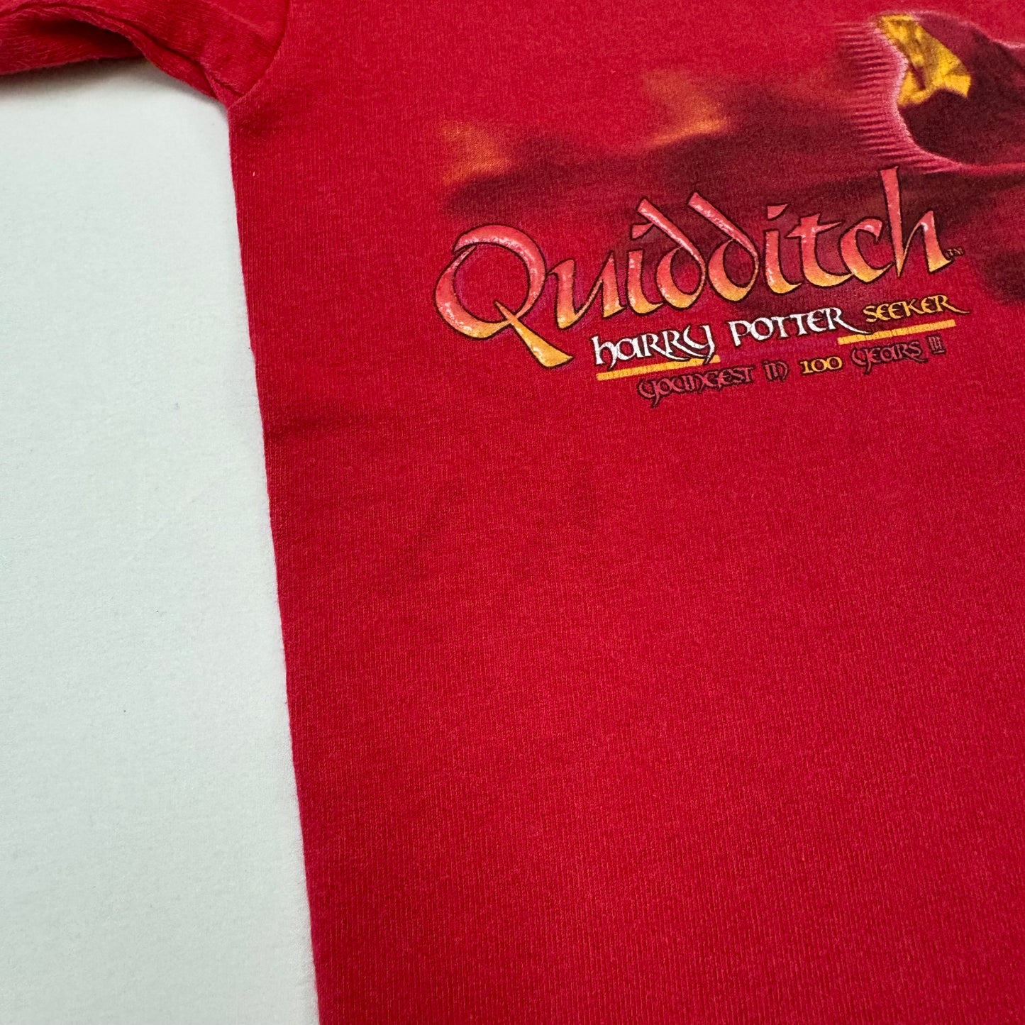 2002 Kids Toddler Vintage Harry Potter Seeker Quidditch Warner Bro Red T-Shirt 4Y 5Y 6Y Baby Tee