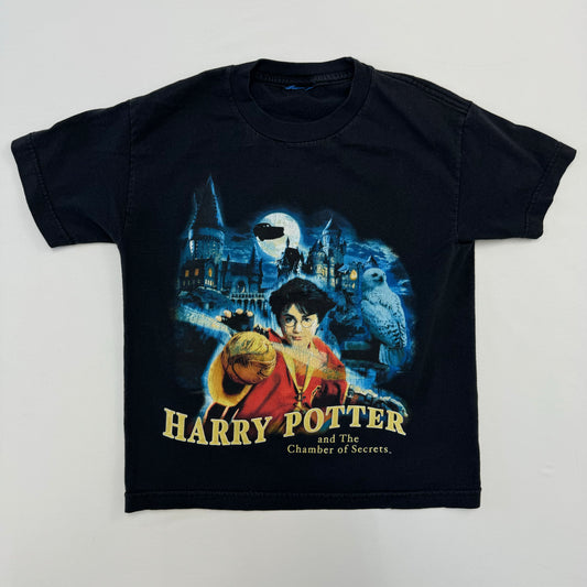 2000s Kids Youth Vintage Harry Potter And the Chamber of Secrets Black 100% Cotton T-Shirt 8Y 9Y 10Y