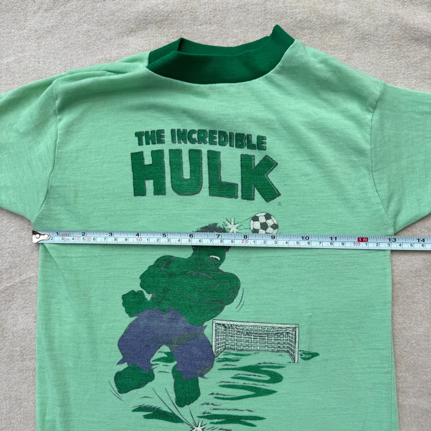 70s Kids Vintage Marvel The Incredible Hulk Green Short Single Stitch Sleeve 5Y 6Y 7Y Baby Tee