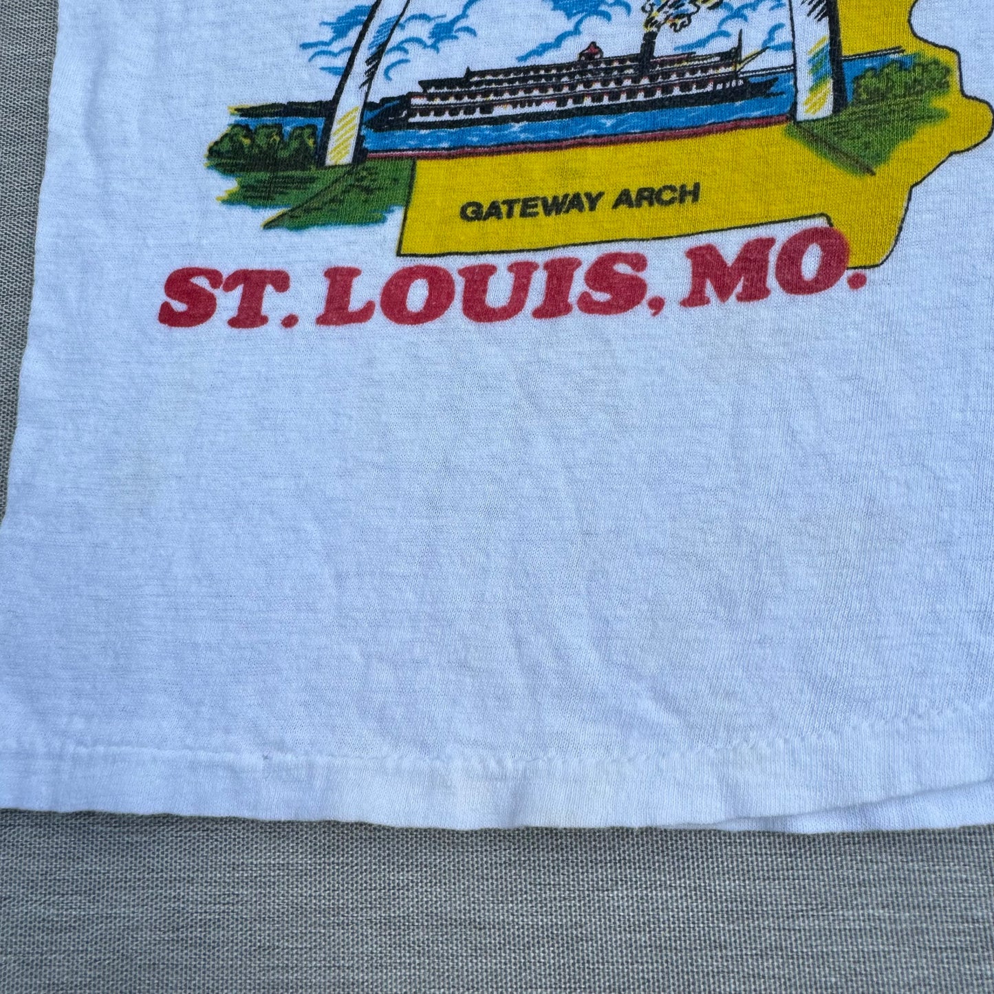 60s Kids Toddler Vintage Gateway Arch St Louis, Missouri Souvenir Single Stitch Short Sleeve T-Shirt 3Y 4Y 5Y Baby Tee