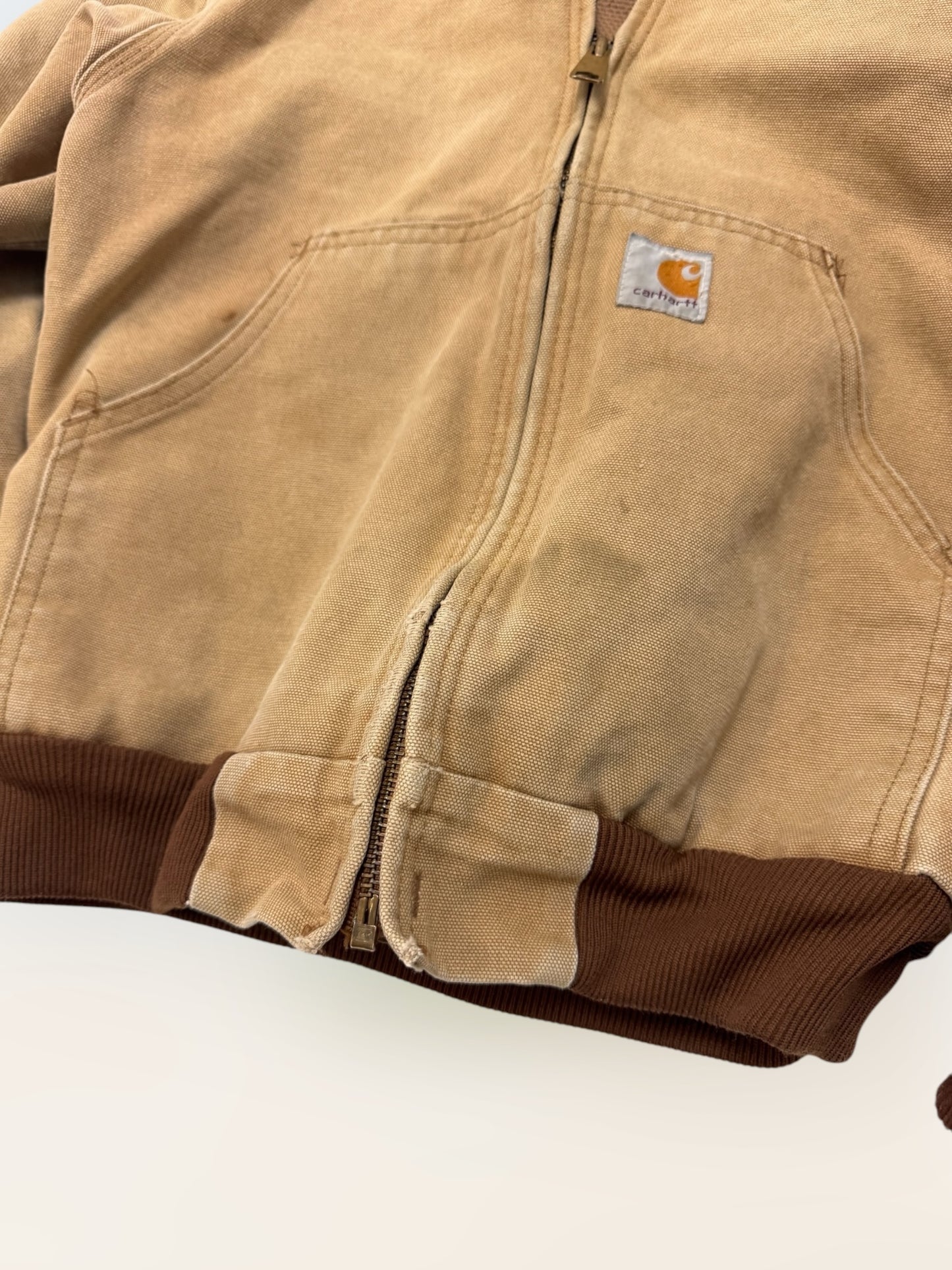 Kids Vintage Light Brown Carhartt Active Mesh Lined Jacket M 9Y 10Y 11Y AS IS