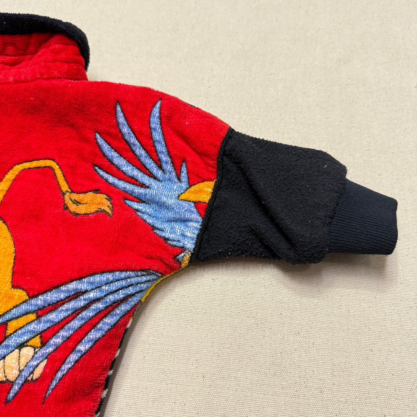 90s Kids Infant Vintage Handmade Lion King Towel Fabric Zip Up Jacket / 12m 18m 24m