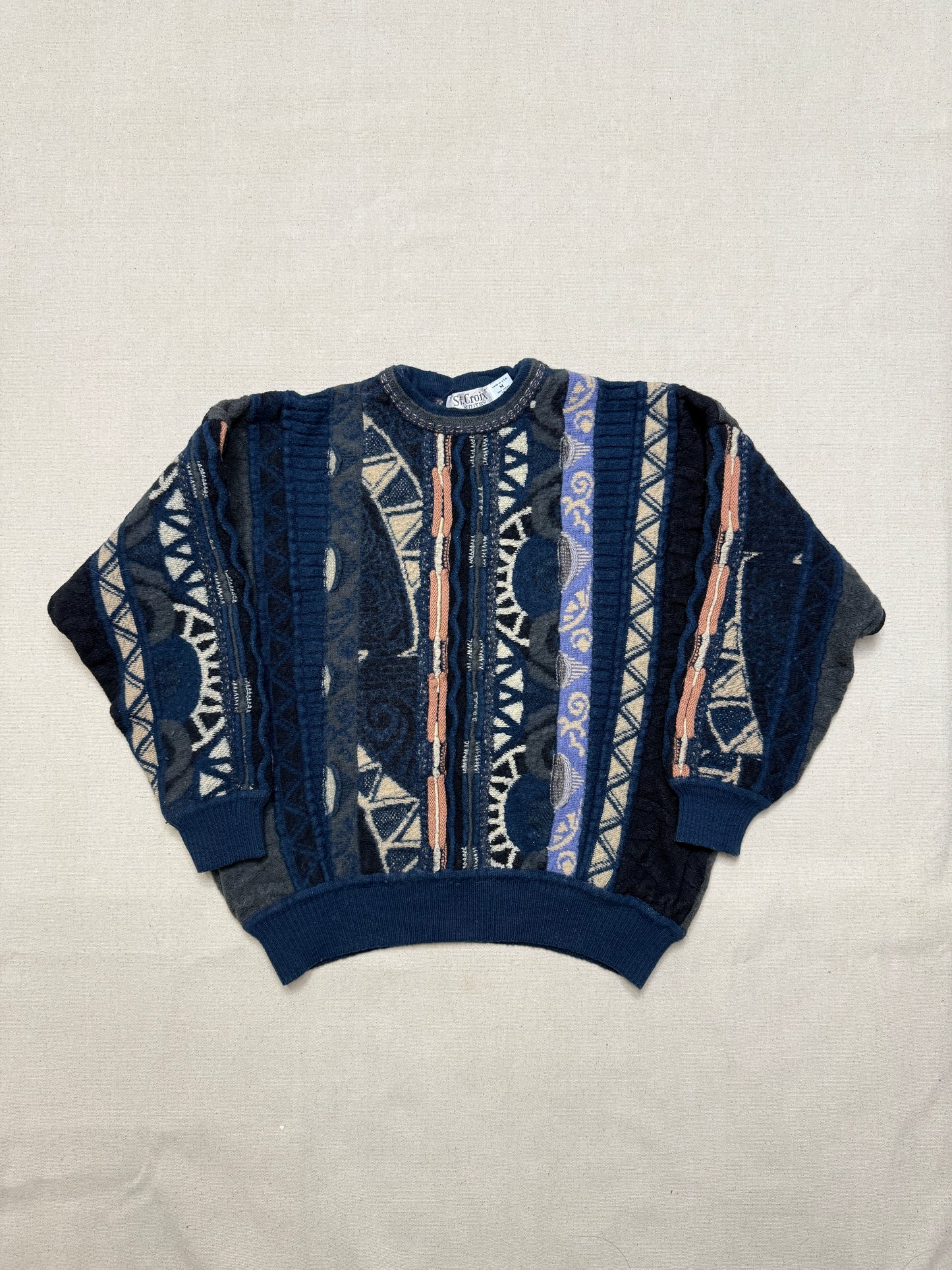 90s Kids Youth Vintage Coogi Style 100% Pure Wool Sweater / Made in USA / 7y 8y 9y