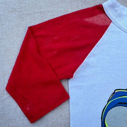 80s Kids Vintage DC Comics Batman Joker Arch Enemies Raglan 3/4 Sleeve White/Red Shirt 7Y 8Y Made in USA