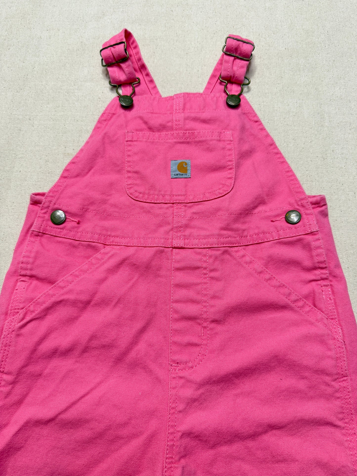 Modern Kids Toddler Carhartt Vivid Pink Bib Cotton Overall / 3T 4T