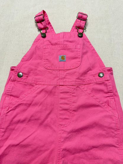 Modern Kids Toddler Carhartt Vivid Pink Bib Cotton Overall / 3T 4T