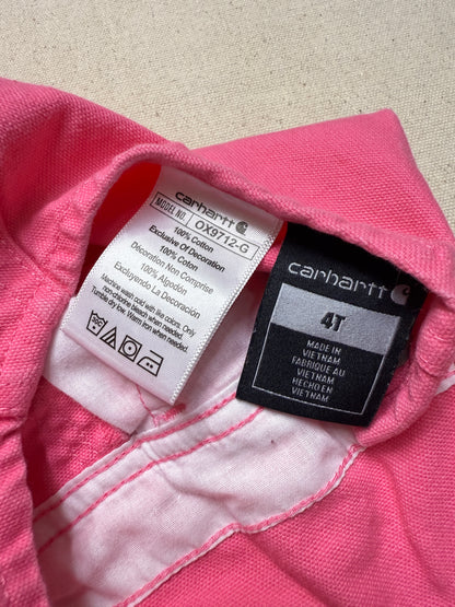 Modern Kids Toddler Carhartt Vivid Pink Bib Cotton Overall / 3T 4T