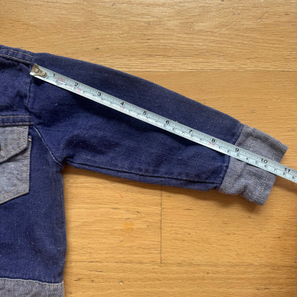 70s 80s Kids Toddler Vintage Alfredo Two Tone 100% Cotton Denim Long Sleeve Jacket 3T