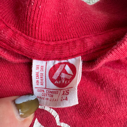 70s Kids Toddler Vintage Red Ft. Indiantown Gap Military Single Stitch Short Sleeve T-Shirt XS 2T 3T 4T Made in USA