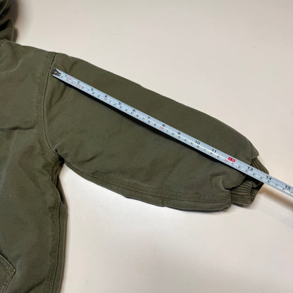 2000s Kids Army Green Active Carhartt Hooded Thick Jacket  7Y
