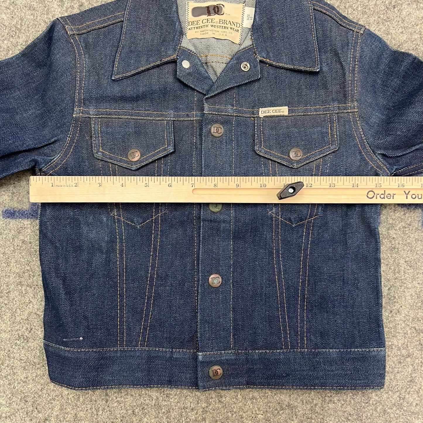 Vintage Kids Deadstock Dee Cee Denim Jacket size 10Y