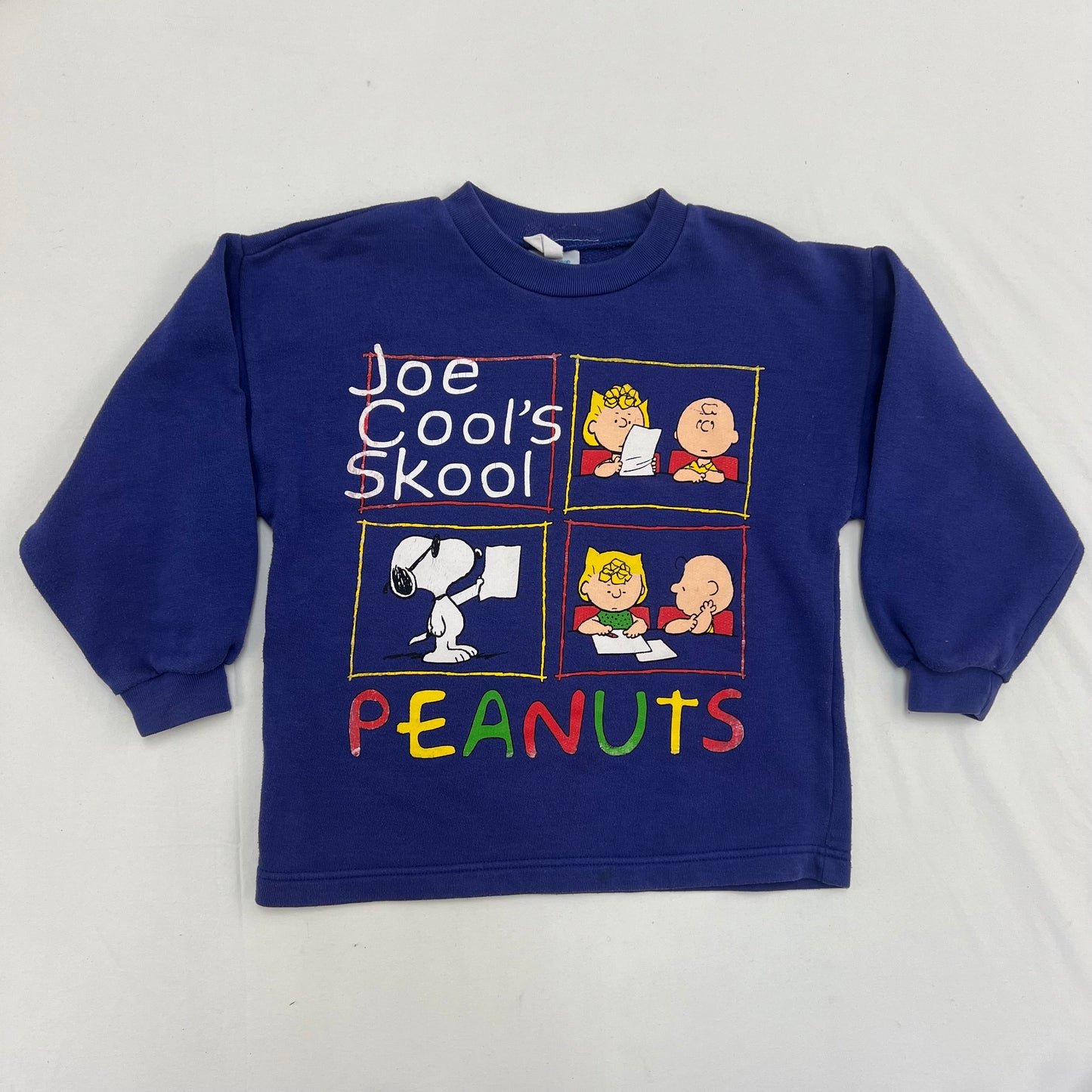 Kids Snoopy Peanuts  Purple Sweat Joe Cool’s School 5-7Y