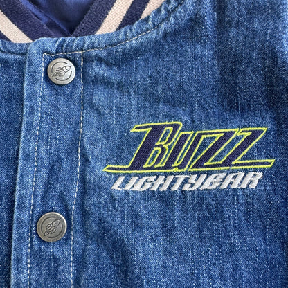 90s Kids Vintage Disney Buzz Lightyear Denim Varsity Jacket 4Y 5Y XS