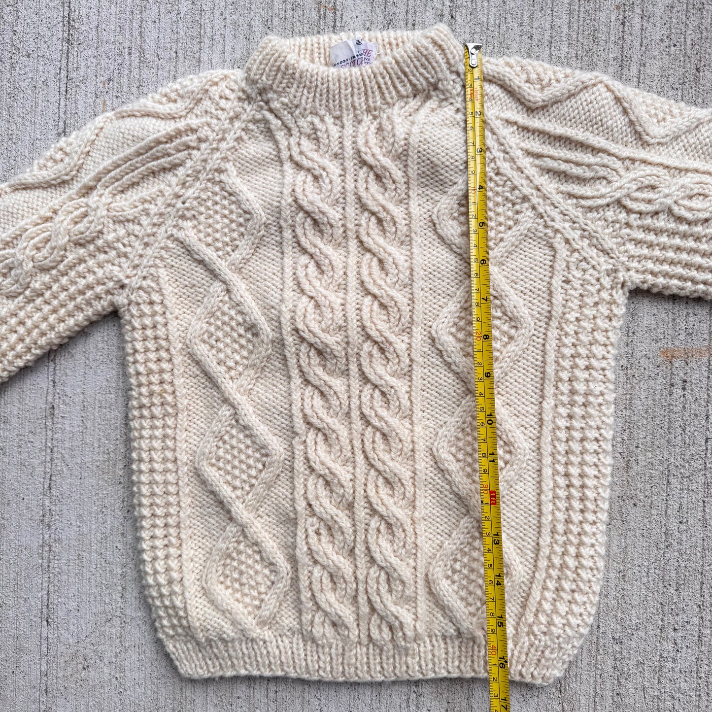 Toddler Kids Vintage The Scotch House 100% Cream Wool Pullover Sweater 4Y 5Y