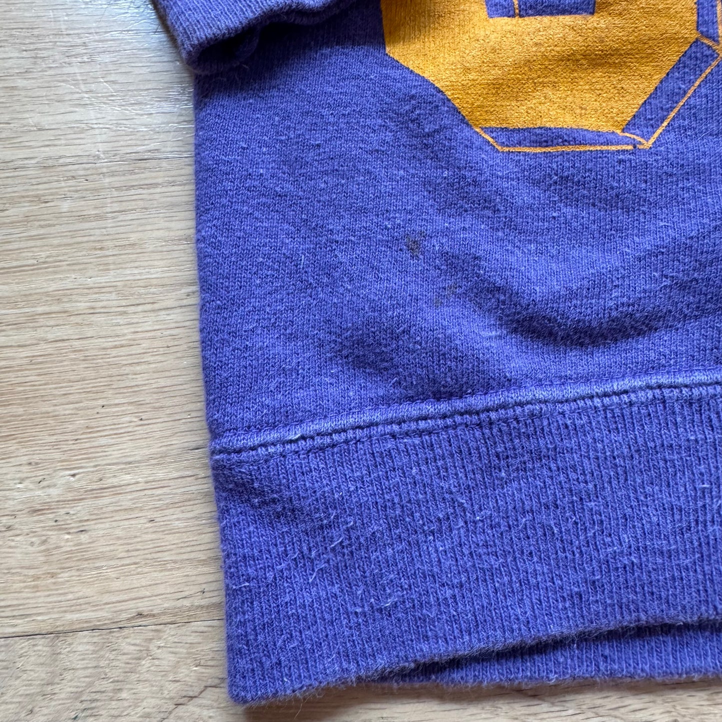 70s 80s Kids Toddler Vintage Purple Long Sleeve Crew Pullover Yellow 81 Print Front and Back and Sleeves 2T 3T 4T