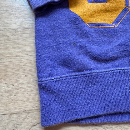 70s 80s Kids Toddler Vintage Purple Long Sleeve Crew Pullover Yellow 81 Print Front and Back and Sleeves 2T 3T 4T