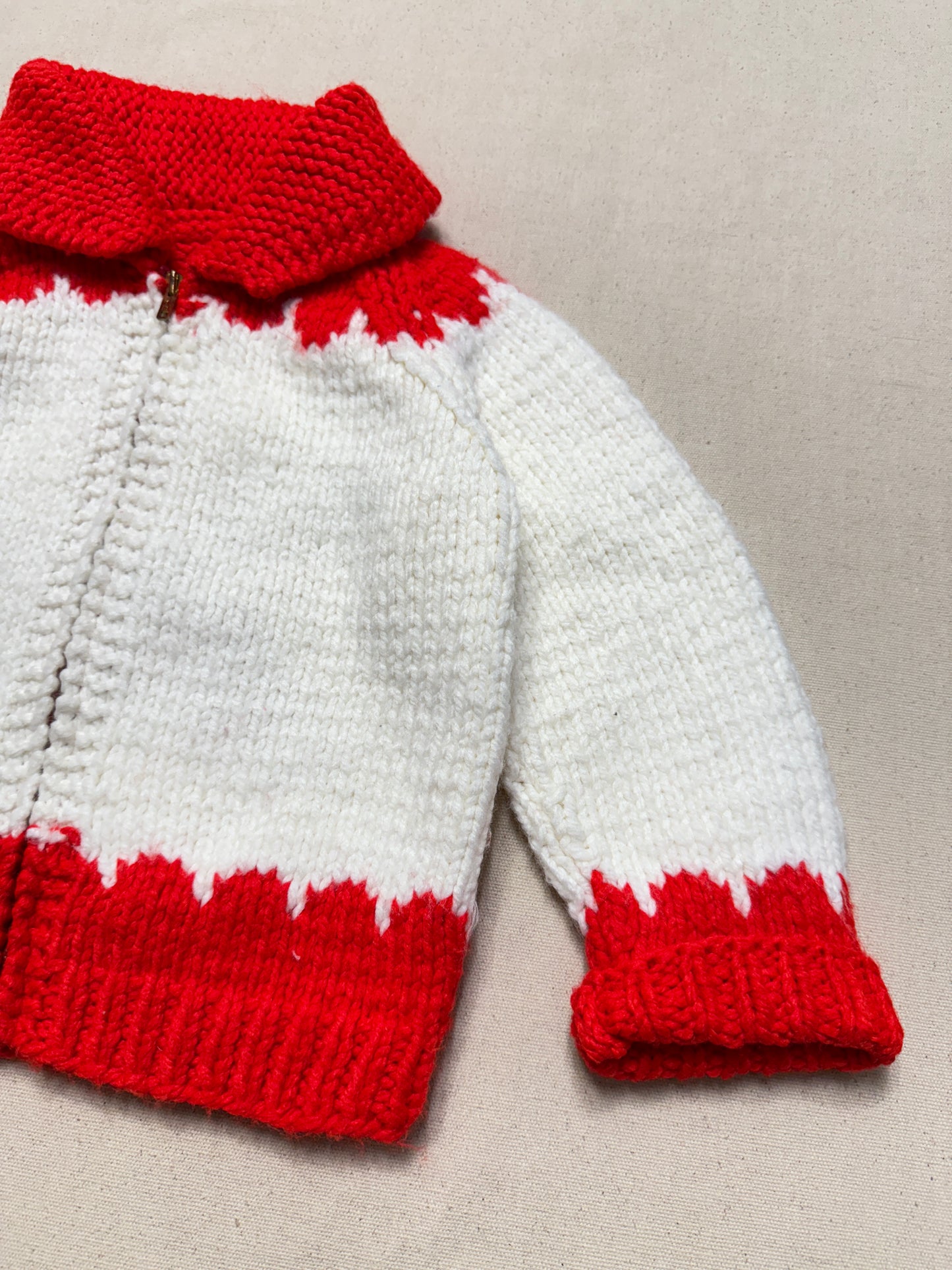 70s 80s Kids Toddler Vintage Carousel Embroidered Shawl Collar Talon Zipper Cowichan Sweater / 3T 4T 5T