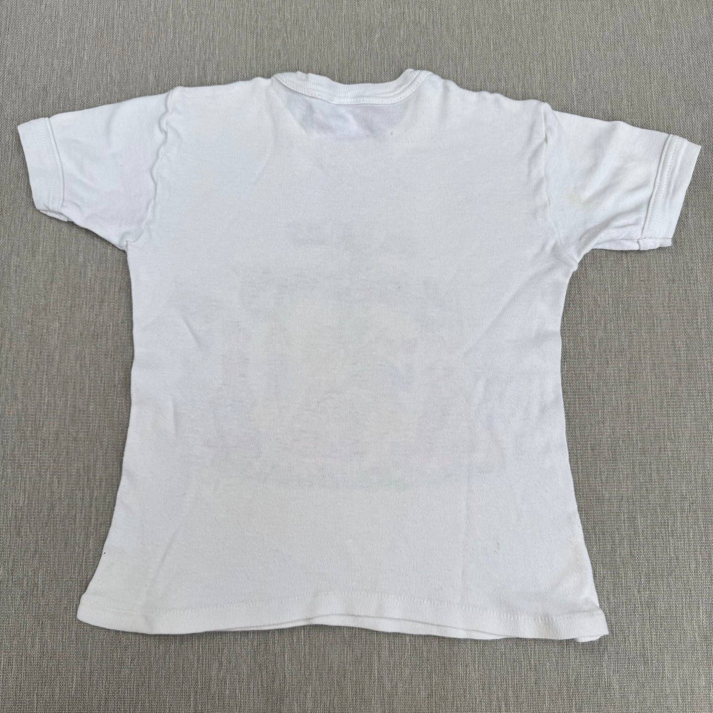 70s Kids Vintage Sweden Cute Print Design Off White Short Sleeve T-Shirt Made in Sweden 3Y 4Y 5Y