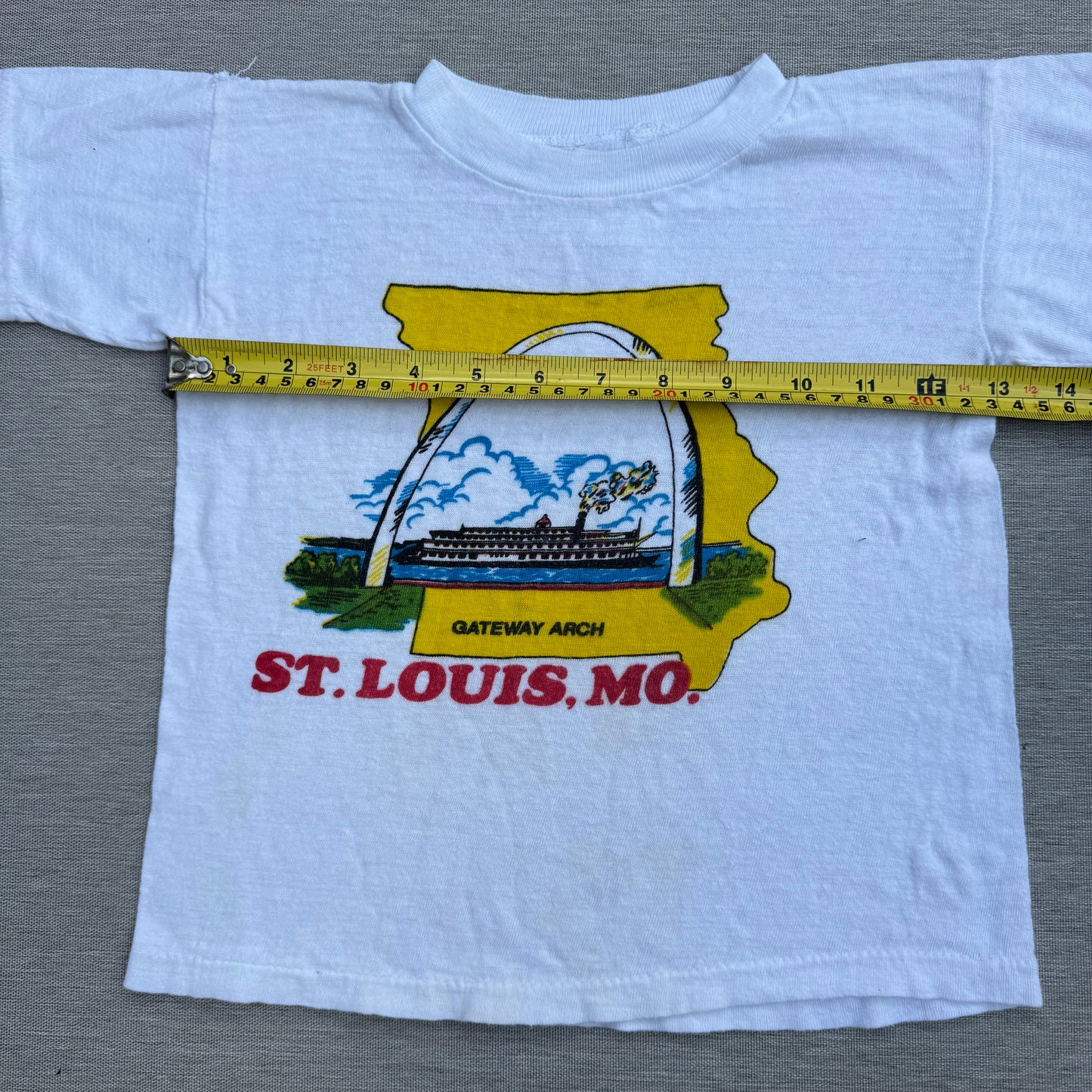 60s Kids Toddler Vintage Gateway Arch St Louis, Missouri Souvenir Single Stitch Short Sleeve T-Shirt 3Y 4Y 5Y Baby Tee