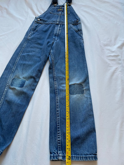 80s Kids Vintage Oshkosh Denim Overall with knee patches Size 7