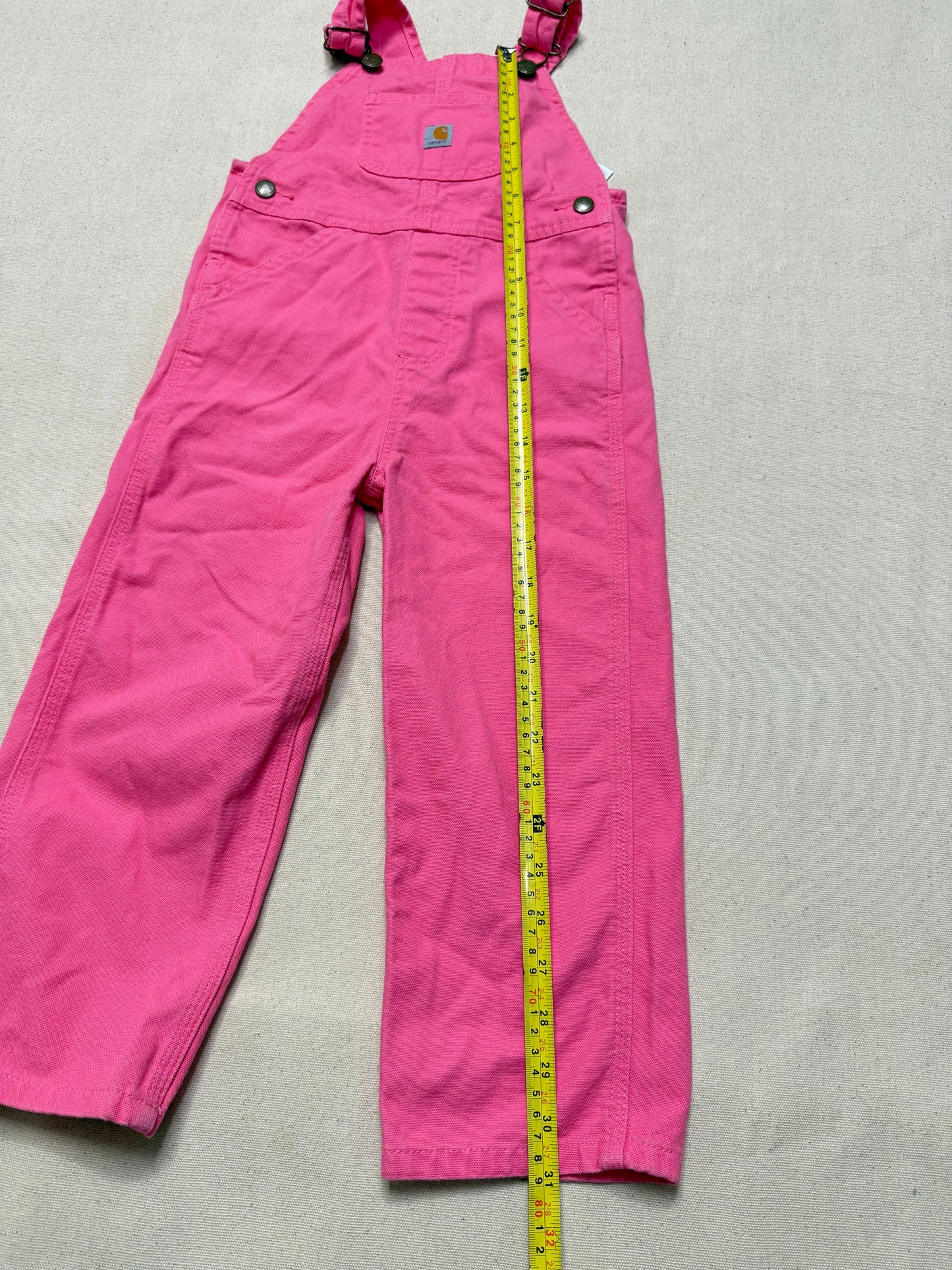 Modern Kids Toddler Carhartt Vivid Pink Bib Cotton Overall / 3T 4T