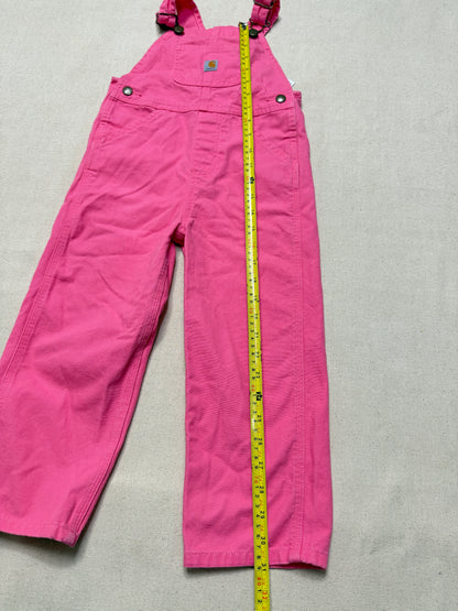 Modern Kids Toddler Carhartt Vivid Pink Bib Cotton Overall / 3T 4T