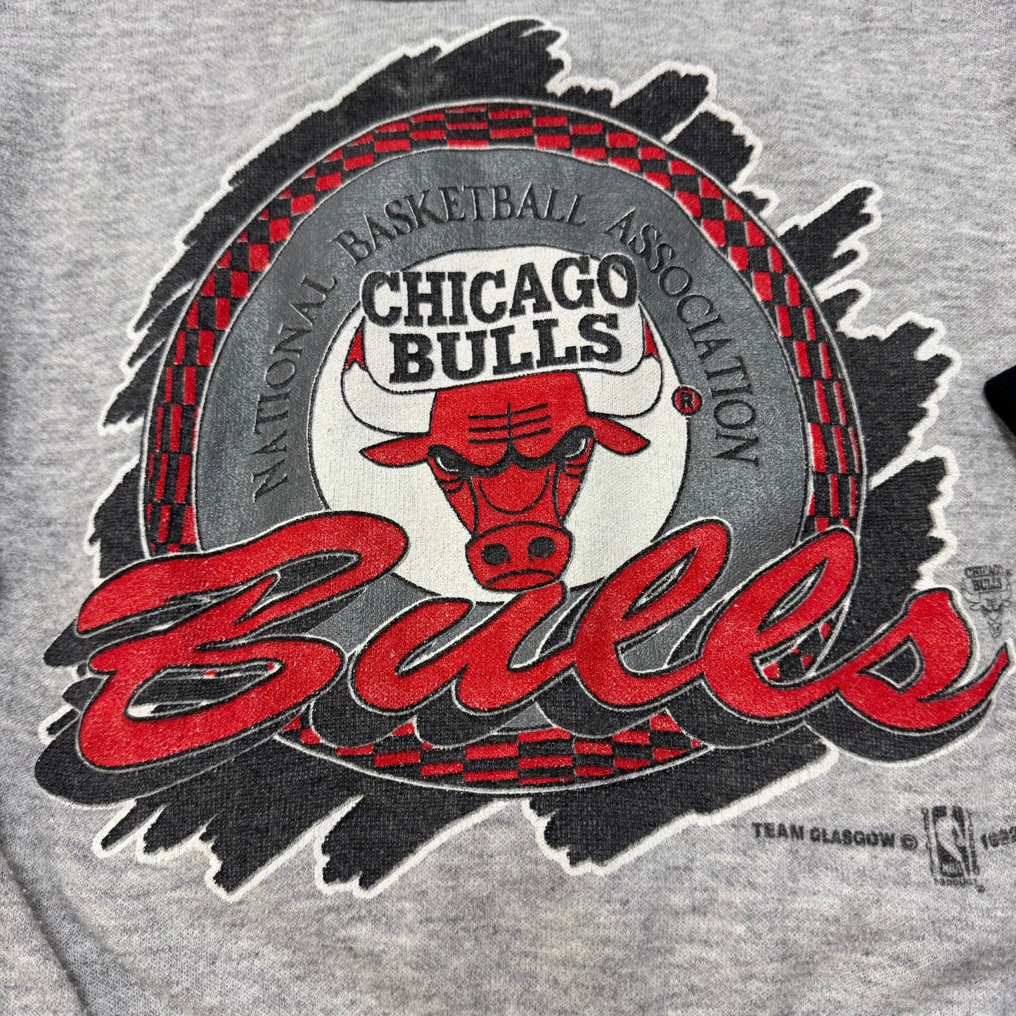 Early 90s Kids Toddler Vintage Two Tone NBA Chicago Bulls Long Sleeve Sweatshirt 4Y