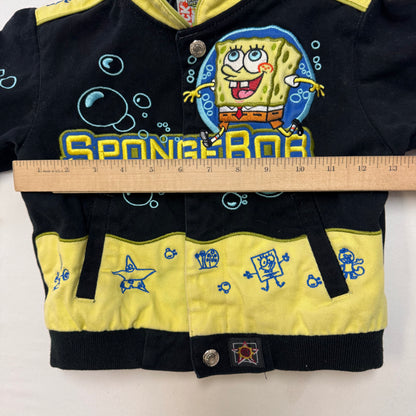 Kids Toddler Vintage SpongeBob Hydrodynamically Designed Racing Snap Jacket 2Y 3Y 4Y