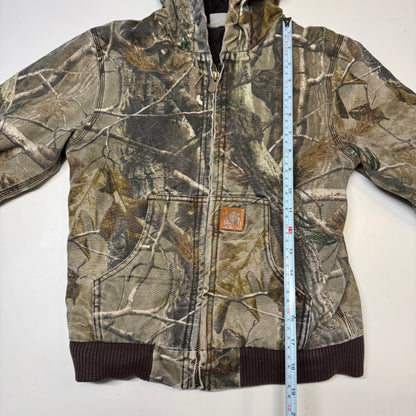 2000s Kids Youth Vintage Carhartt Camo Real Tree Hooded Active Lined Heavy Jacket / S/ 7y 8y