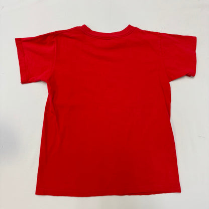 1990 Kids Vintage Michael Jordan Dunk Cartoon NBA Chicago Bulls Red Single Stitch Short Sleeve T-Shirt 14Y 16Y