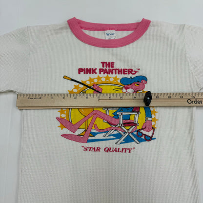 80s Kids Vintage Pink Panther ‘ Star Quality’ Thermal Long Sleeve Size M 8-10Y