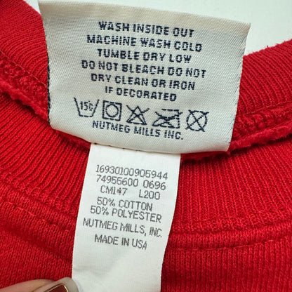 90s Kids Vintage Lee Sport Chicago Bulls Love Red Long Sleeve Sweatshirt M 10Y 11Y 12Y Made in USA