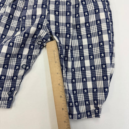 90s Kids Toddler Infant Vintage Baby B’Gosh OshkoshNavy White Star Pattern Overall / 3m 6m/ Made in USA